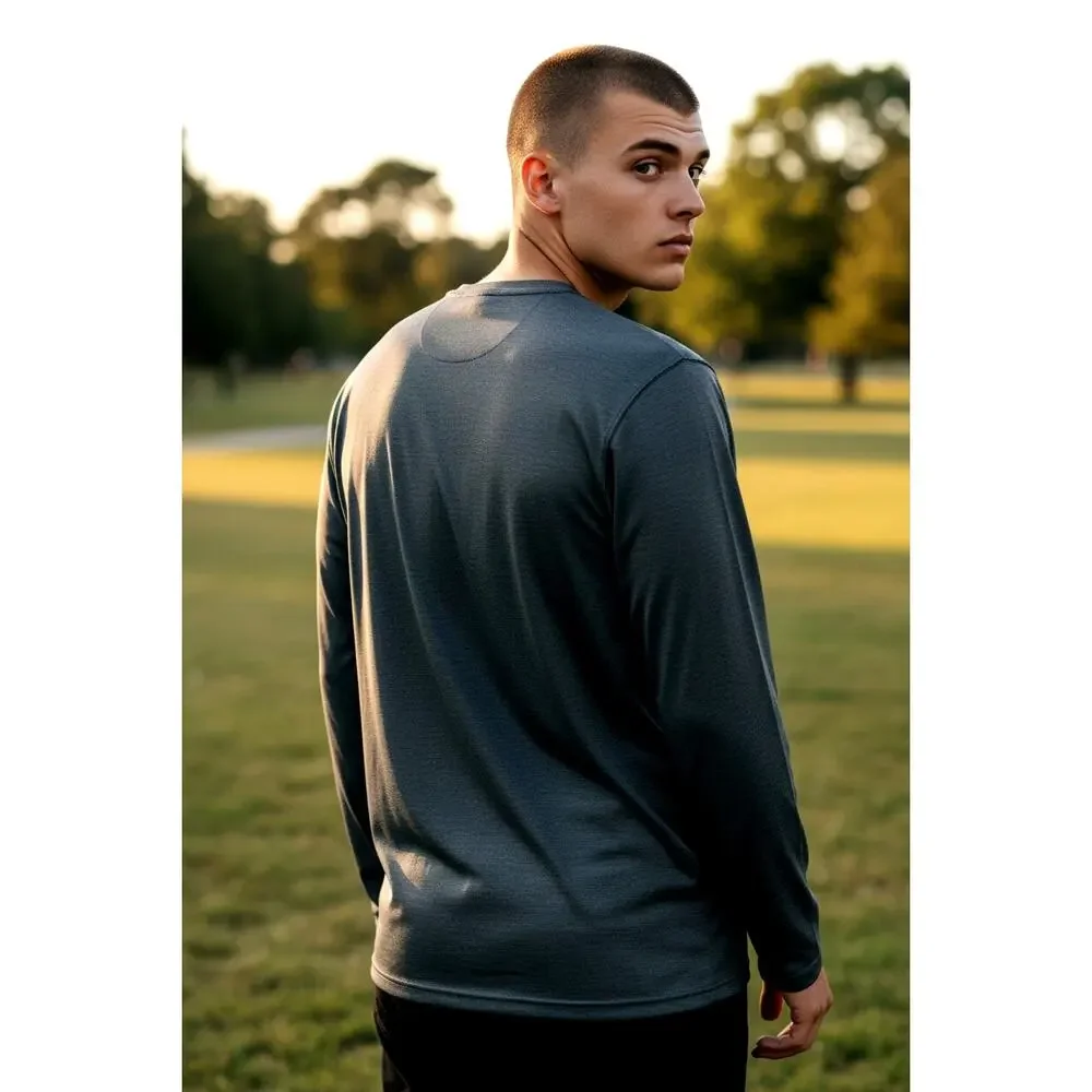 ALL IN MOTION Men's New w/Tags Blue Long Sleeve Athletic Pullover Top - Size: M - Picture 2 of 7
